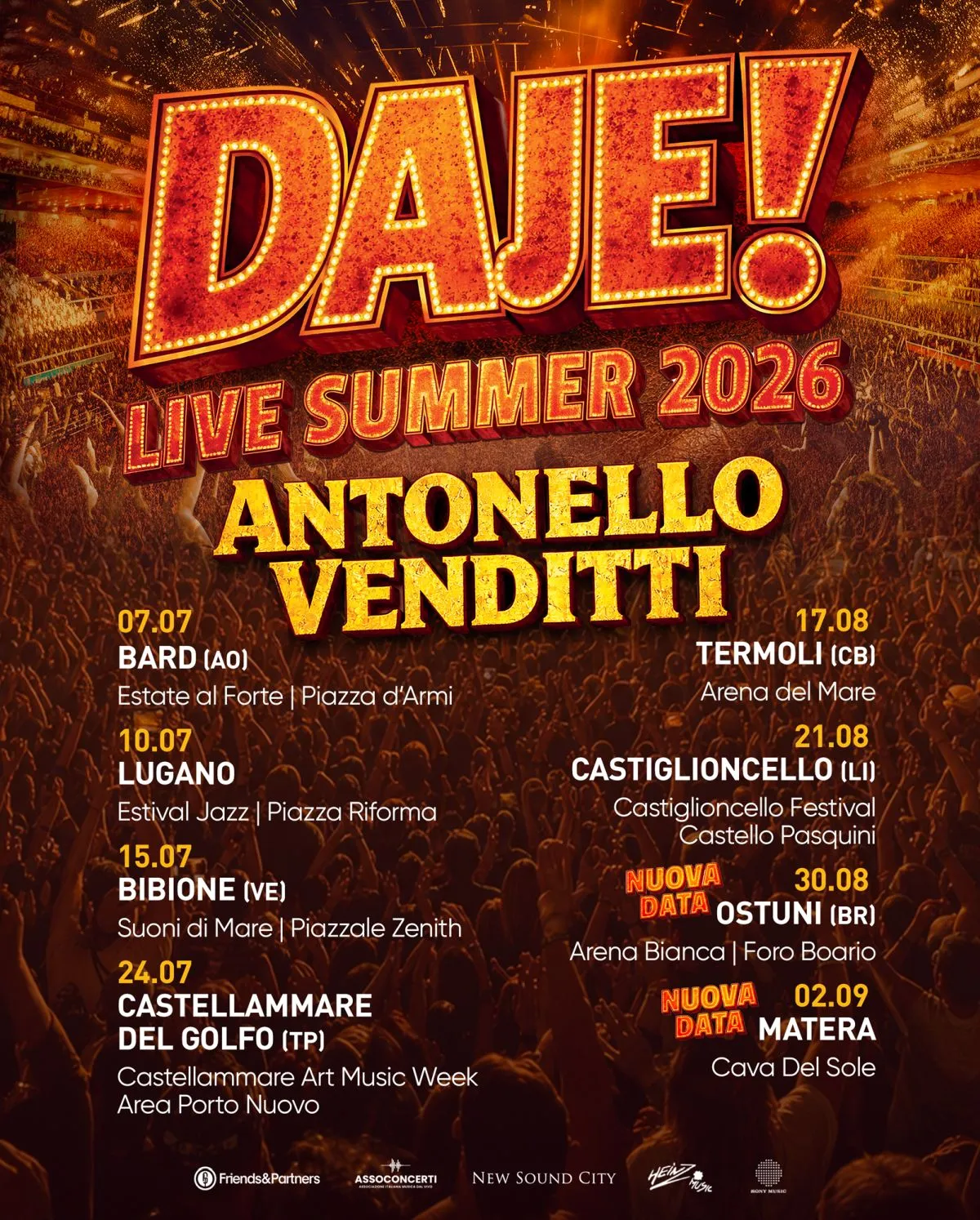 Antonello Venditti: esce 'DAJE!', il nuovo album live