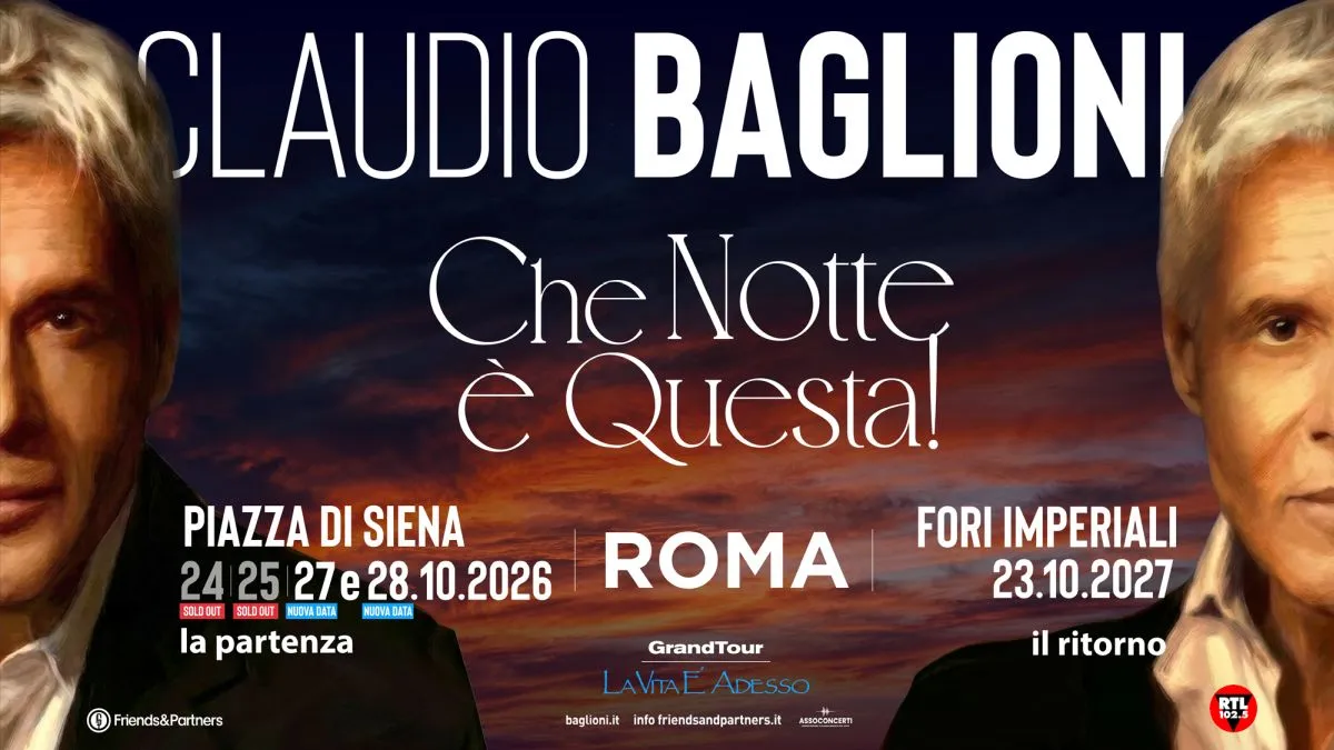 Claudio Baglioni annuncia nuovi concerti a Piazza di Siena nel 2026