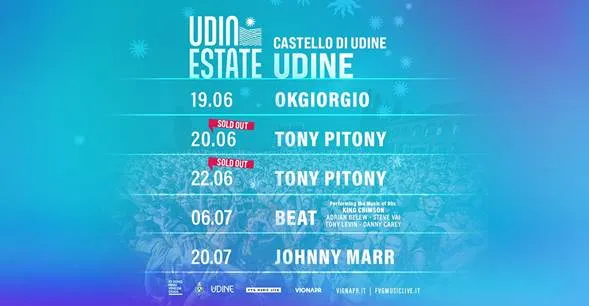 Concerti al Castello di Udine: Okgiorgio e Tony Pitony stella della musica italiana