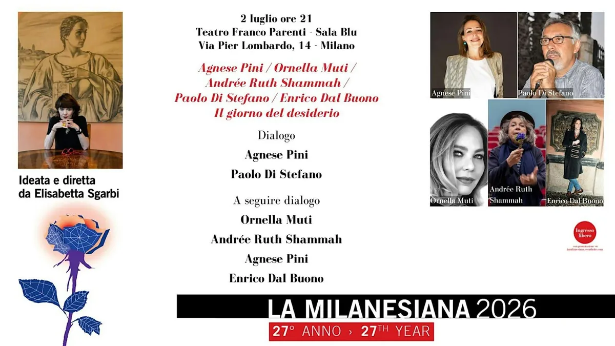 Domani al Teatro Franco Parenti 'Il giorno del desiderio' con ospiti d'eccezione