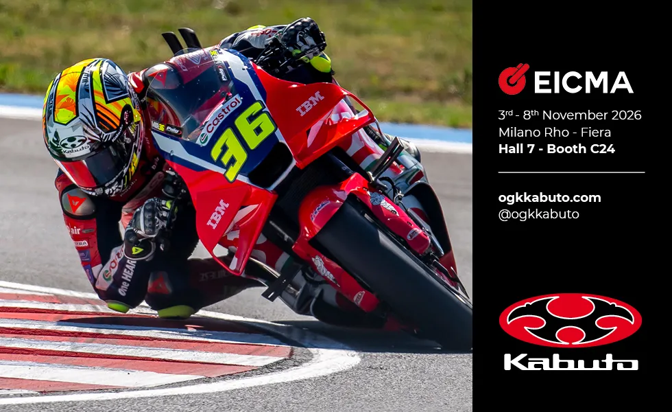 Kabuto KF-2F a EICMA 2026: nuovo casco da gara con Mips e Quin