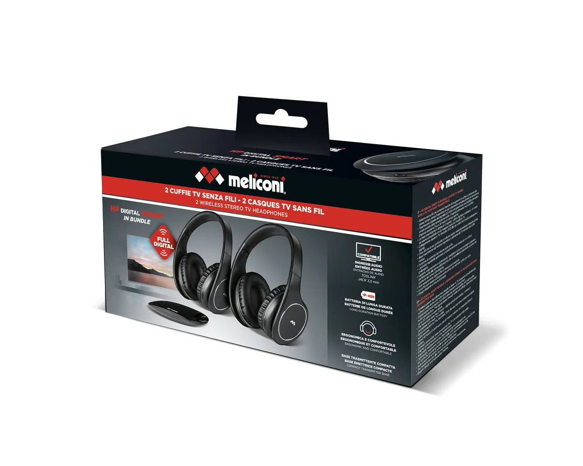 Meliconi HP Digital Smart in Bundle: cuffie TV wireless per due