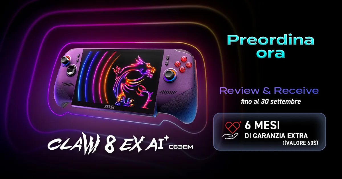 MSI apre i preordini per la Claw 8 EX AI+: ecco cosa sapere