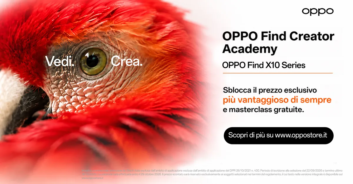 OPPO Creator Academy: masterclass e Find X10 Series per 150 talenti