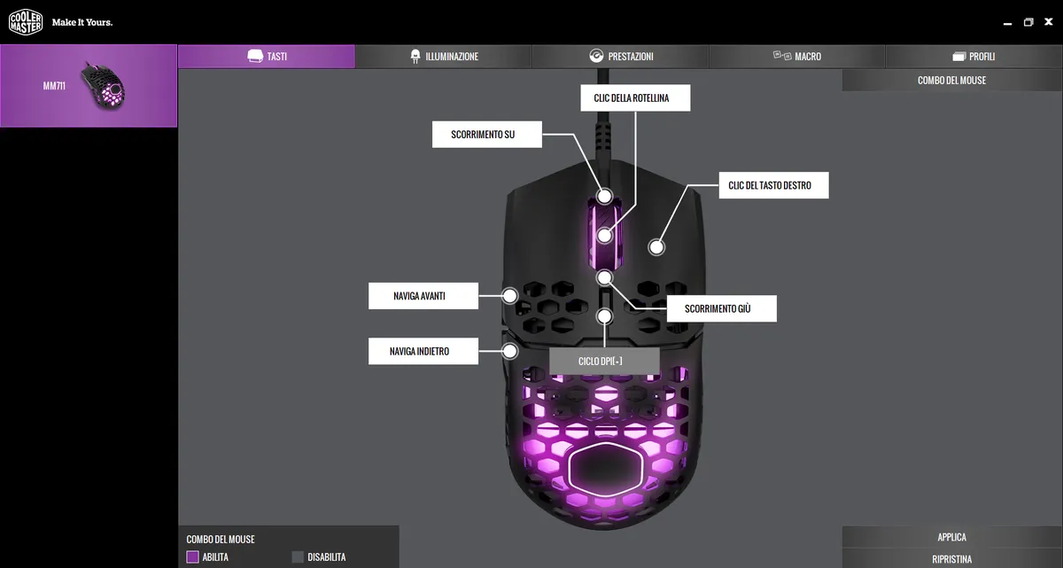 Recensione Recensione Cooler Master MM711: il mouse gaming RGB da 60 grammi