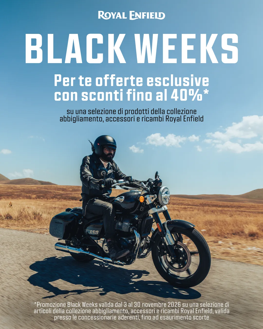 Royal Enfield Black Weeks 2026: sconti fino al 40%