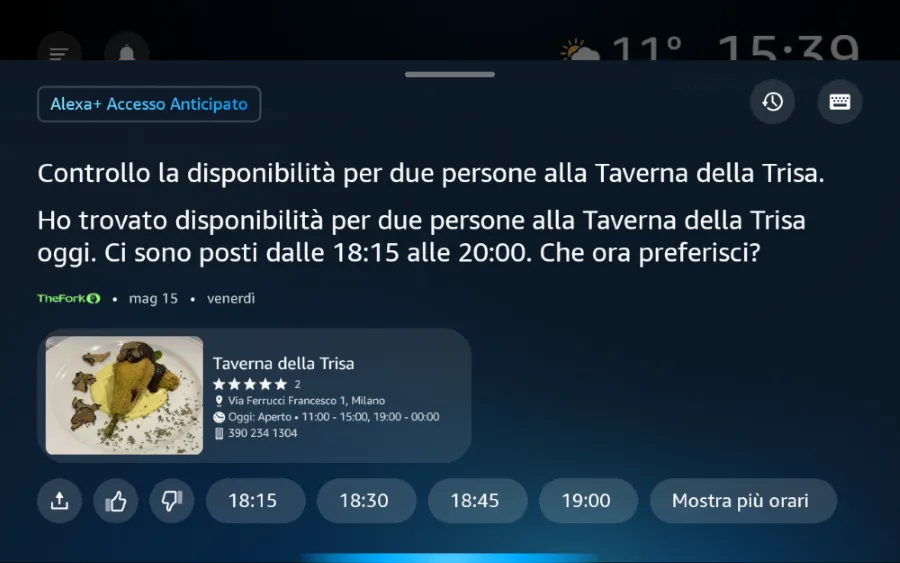 TheFork disponibile su Alexa+: la prenotazione ristoranti diventa smart