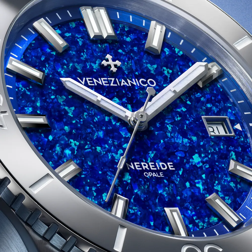 Venezianico Nereide Opale Blu: quadrante in opale lab-grown