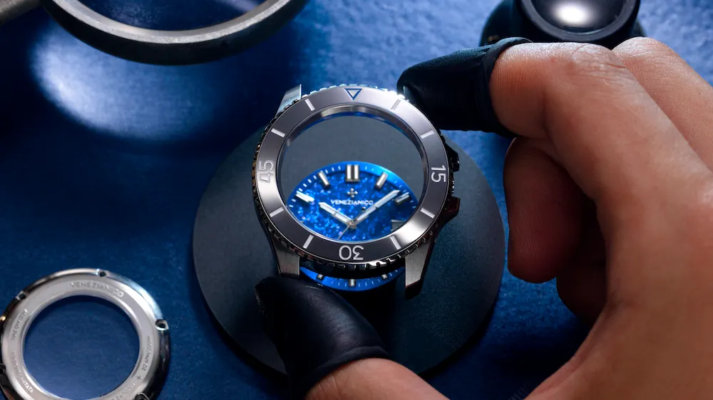 Venezianico Nereide Opale Blu: quadrante in opale lab-grown